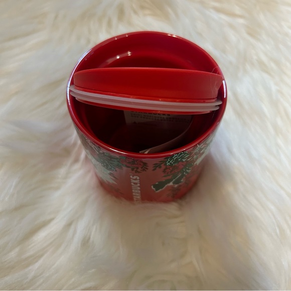 Starbucks Red Poinsettia Ceramic Short Cup Insulted Holiday Tumbler 8oz New 2022 - Picture 4 of 13
